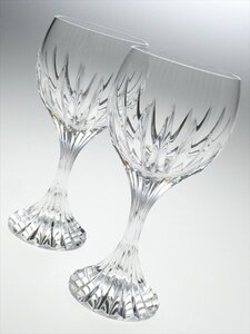 n695 Baccarat バカラ クリスタル マッセナ ペア ワイングラス 15cm 2客