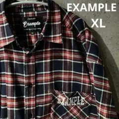 EXAMPLE 初期頃チェックシャツ バックプリント　サイズXL