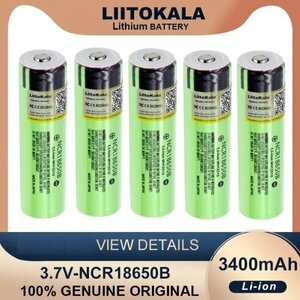 18650 リチウムイオン電池　生セル(保護基板無し)　NCR18650B 3.7V 3400mAh 長さ67mmタイプ　容量保証　5本セット　即納 D