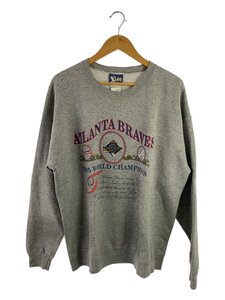 MLB◆ブレーブス/1995/ワールドシリーズ/スウェット/XL/コットン/GRY/汚れ有