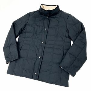 良品 ☆ SANYO COAT 気品◎ 軽量で暖かい◎ ブラック ダウン ジャケット コート レディース 9号 大人カジュアル サンヨー 三陽商会■AE