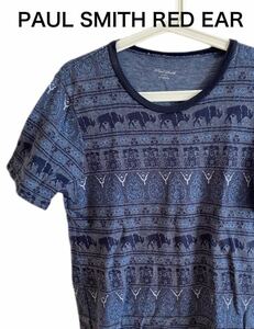 【送料無料】中古 PAUL SMITH RED EAR レッドイアー Tシャツ 総柄デザイン ヌー 牛