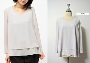 【SALE】◎美品！DOUBLE STANDARD CLOTHING【ダブルスタンダードクロージング】シルックデュエット チリメンジョーゼットブラウス 19,000円