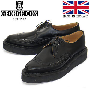 GEORGE COX (ジョージコックス) DIANO 3705 V ラバーソール レザーシューズ 040 BLACK UK7.5-約26.5cm