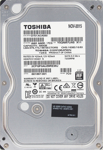 TOSHIBA DT01ACA050 HP P/N 661697-001 3.5インチ SATA600 500GB 304回 22046時間