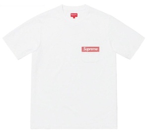 国内正規 新品 Supreme シュプリーム 19ss Mesh Stripe Pocket Tee ポケット Tシャツ ホワイト M