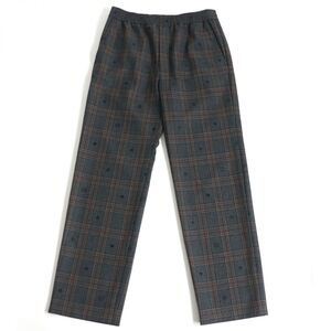 極美品□20SS GUCCI/グッチ 598637 Symbols Check Wool Pants シンボル/チェック柄 ウール シェフパンツ/イージーパンツ グレー 44 正規品