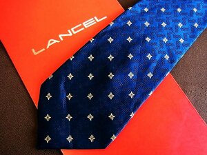 ♪8970C♪良品【花 ドット 柄】ランセル 【LANCEL】ネクタイ