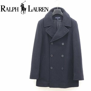 ヴィンテージ◆RALPH LAUREN ラルフ ローレン ウール Pコート ネイビー 160