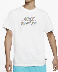 新品 送料込 NIKE SB PARADISE S/S TEE Lサイズ 白 ナイキ エスビー パラダイス Tシャツ 花柄 トロピカル スウッシュ ロゴ LOOSE-FIT