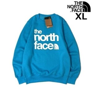 1円～!売切!【正規新品】THE NORTH FACE COORDINATES CREW トレーナー スウェット US限定 裏起毛 立体ロゴ グラフィック(XL)青 181130-33