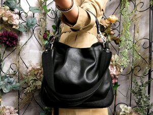 ●超美品●GUCCI グッチ●バンブー●カーフ レザー 本革●2way ハンド トート バッグ●黒●SV金具●肩掛け●B5 収納●書類 かばん●Js52248