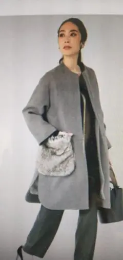 今の季節に✴IENA★ LA BOUCLE ドッキングノーカラーコート