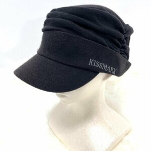 (^w^)b KISSMARK キスマーク ニット キャスケット キャップ CAP 帽子 つば付き ユニセックス 男女兼用 ロゴ 刺繍 フリー 57-59 cm C1122ME