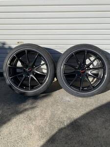 希少品　レイズ　RAYS VOLK RACING G25 カラーCB 9.5J-18inch ＋22 PCD114.3-5H 2本セット　センターキャップ付き　GTRサイズ　235/40-18