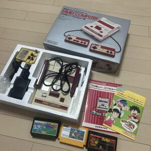 【1円スタート】Nintendo初代ファミコン 本体　ソフト付　説明書、箱付き　ニンテンドー　ファミリーコンピューター　レトロゲーム