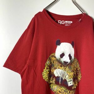 LRG パンダ 半袖Tシャツ Mサイズ 赤 エルアールジー ヒップホップパンダ