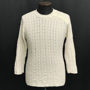 PPFM/ピーピーエフエム★ニットセーター/ケーブル編み【メンズF/白/white】ペイトンプレイス/Tops/Shirts/Sweater◆BH355