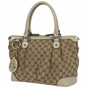 グッチ GUCCI GG柄 スーキー ハンドバッグ GGキャンバス ベージュ 247902 レディース 【中古】