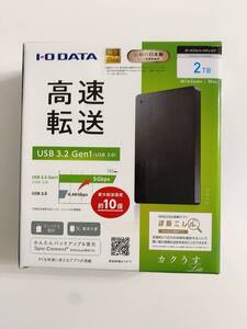 【1円オークション】アイ・オー・データ ポータブルHDD 2TB USB 3.1 Gen1/バスパワー/PC/Mac/薄型/静音/故障予測 HDPH-UT2KR/E AME2731