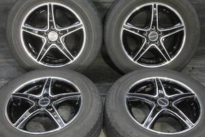 T7/条件付送料無料 BRIDGESTONE ECOPIa NH100RV 195/65R15×6J +45 5H PCD100 4本セット ブラポリ 黒 プリウス ウィッシュ プレミオ G4 等