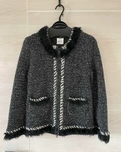 シャネル ノーカラージャケット 38サイズ カシミア