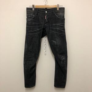 (25)DSQUARED2 ディースクエアード black Shadow Wash Sexy Twist Jeans 46 ブラック 黒 デニム ダメージ ウォッシュ S71LB0968 S30357