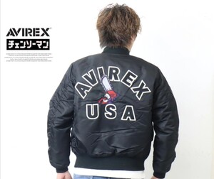 AVIREX USA/メンズM/限定品/チェンソーマン/ONE MADE/コラボMA-1フライトジャケット/ワッペンchainsaw man flight　Jacket outer　