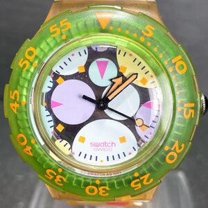 SWATCH スウォッチ SCUBA200 スクーバ200 SeaGrapes SDK105 腕時計 アナログ クオーツ スケルトン 3針 ラバーバンド オレンジ グリーン