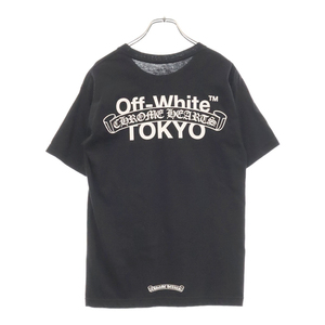 CHROME HEARTS クロムハーツ ×OFF WHITE TOKYO Tee オフホワイトコラボ 東京限定 バックロゴプリント 半袖Tシャツ カットソー ブラック