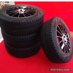 WEDS レオニス 17インチ 7.0J+42 5H-114.3 スタッドレス付き4本セット225/60R17 アルファード 30系 ヴェルファイア ハイブリッド