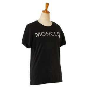 モンクレール ロゴミニワッペン 半袖Ｔシャツ サイズ:XS ブラック シルバー コットン レディース MONCLER 【中古】