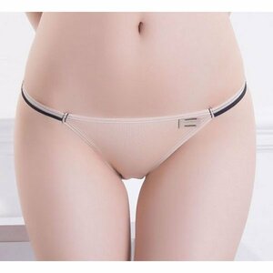 デイリーユース用 超浅 ひも ビキニ ベージュクロッチ黒 XLサイズ ショーツ パンティー panties