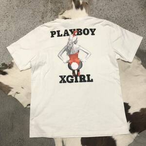 PLAYBOY × X-GIRL ポケットTシャツ バニー バックプリント 白 ホワイト size 2