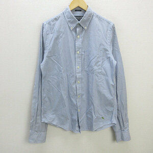 G■アバクロンビー&フィッチ/Abercrombie&Fitch 長袖BDシャツ/ストライプ柄【M】青/men