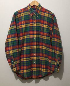 USA製 90’s GAP ギャップ チェック柄 長袖シャツ ボタンダウン サイズ S ヴィンテージ 90年代 Made in USA