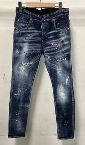 DSQUARED2 ディースクエアード SUPER TWINKY JEAN スーパー トゥインキー ジーンズ ダメージジーンズ 22AW ロゴ サイズ46 イタリア製