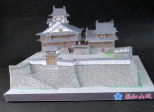 ★【ペーパークラフト完成品】『福知山城（１／３００）』　京都府福知山市／明智光秀／松平氏、稲葉氏／天守閣／