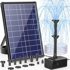 NFESOLAR ソーラーポンプ 屋外 ソーラー水中ポンプ ソーラー 噴水ポンプ 8W 透明パイプ1.5ｍ付き ソーラーパネル 浮きタイプ 太陽光充電 3000mAh内蔵バッテリー 水面に設置 酸素供給 水循環 ウォーターポンプ ノズル8個