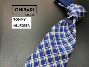 【超美品】TOMMY HILFIGER　トミーヒルフィガー　チェック柄　ネクタイ　3本以上送料無料　ブルーネイビー　0603011