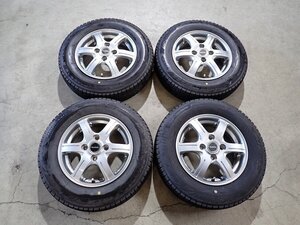 YS14708【送料無料145/80R13】モコ MRワゴン タント スペーシア等 中古スタッドレス ■13×4J 100/4H ET45■1円スタート