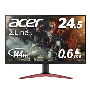 【中古】Acer ゲーミングモニター SigmaLine 24.5インチ KG251QHbmidpx 0.6ms(GTG) 144Hz TN FPS