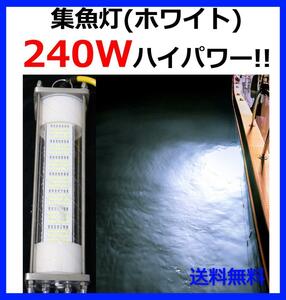 240W 集魚灯【ホワイト】DC12V LED 水中ライト 7ｍコード 付