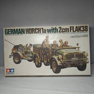 n-1508◆TAMIYA タミヤ 1/35 ミリタリーミニチュアシリーズ No.105 Horch 1a with 2cm Flak38 未組立◆状態は画像で確認してください。