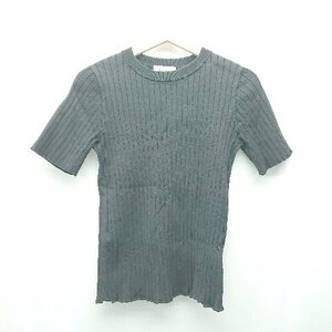 ◇ Mila Owen クルーネック 厚手 タイト フェミニン 半袖 Tシャツ サイズ0 ブラック レディース E