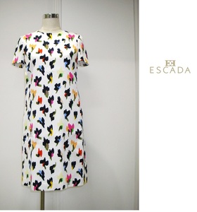 【新品】ESCADA（エスカーダ）ワンピース　ひざ丈ワンピース　ドレス　シースルー　ロングドレス　おしゃれワンピース