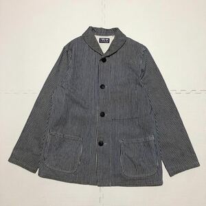 ★ BLUE BLUE ブルーブルー H.R.MARKET チェンジボタン ヒッコリー カバーオール ジャケット 1サイズ