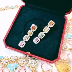 極美品　ダイヤモンド 2.44 ct　サファイア　プリンセス　マルチストーン