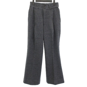 サブレーション SUBLATIONS 美品 HEAVY WOOL GABARDINE FLARE EASY TROUSERS スラックス パンツ グレンチェック グレー系 0 XS～S位 メンズ