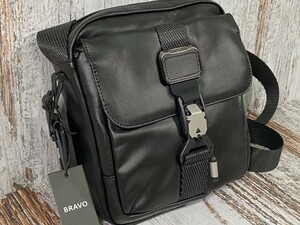 TUMI　 ショルダーバッグ　サコッシュ　オールレザー　ブラック